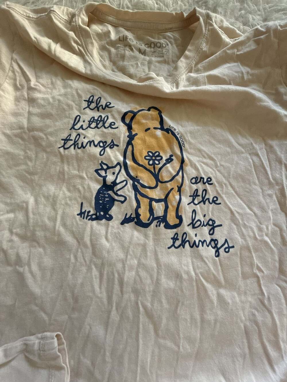 Life is Good Winnie the Pooh and Piglet Little Things Graphic T-Shirt - Picture 3 of 5